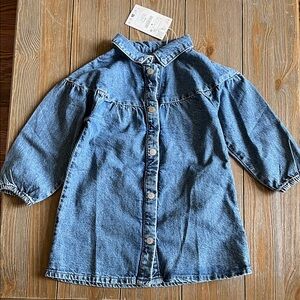 Zara Kids Casual Blue Button-Up Dress